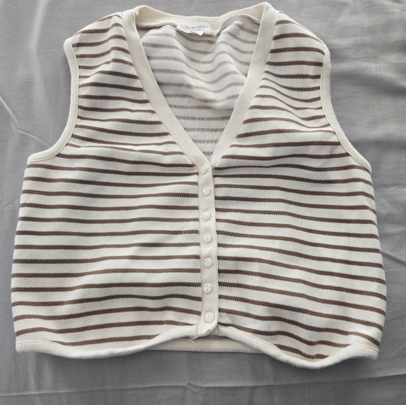 KIRIOUS LOS ANGELES Tops - Striped Sleeveless Knit Top
